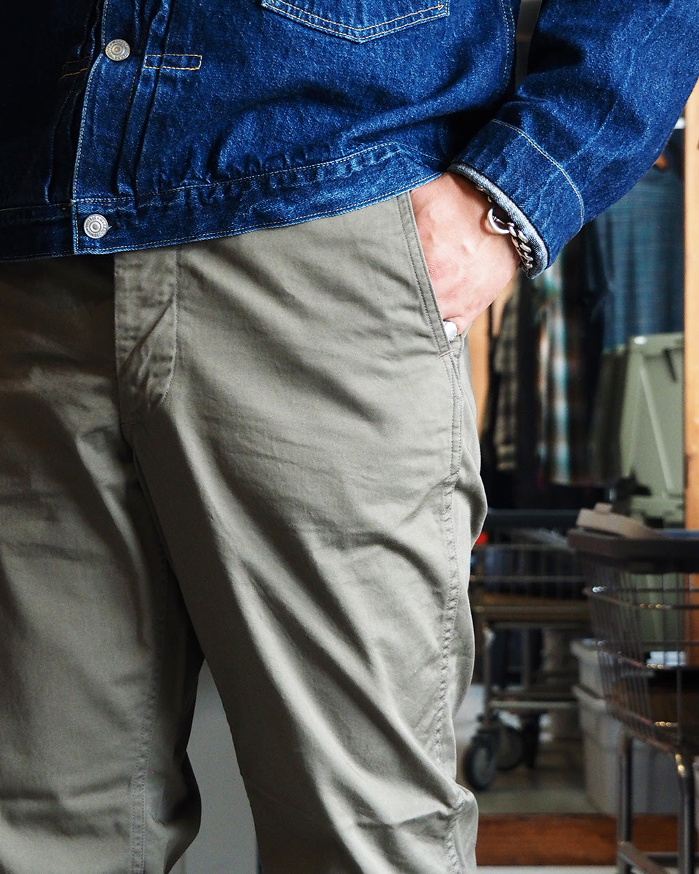 WORKERS ワーカーズ Officer Trousers, Regular Fit, 8 oz Hunter Green Chino