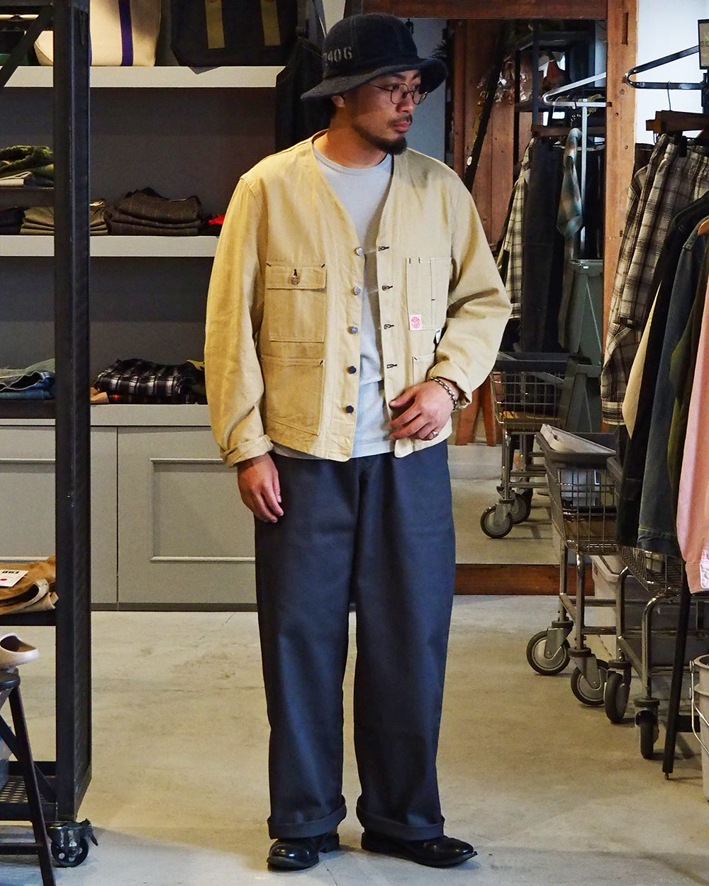 TUF-NUT タフナッツ TN42597 TUF-NUT T/C WIDE WORK TROUSERS Gray