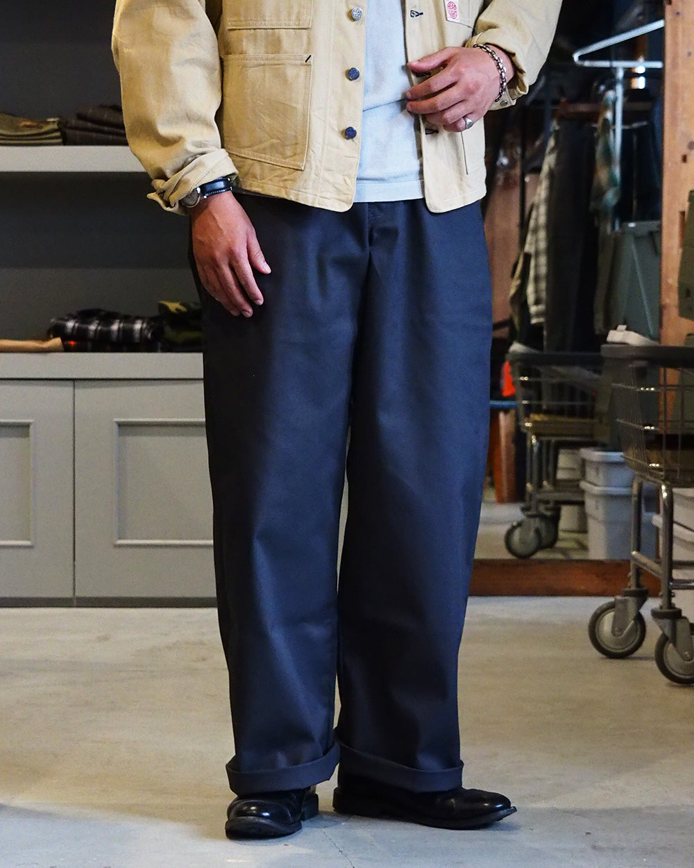 TUF-NUT タフナッツ TN42597 TUF-NUT T/C WIDE WORK TROUSERS Gray