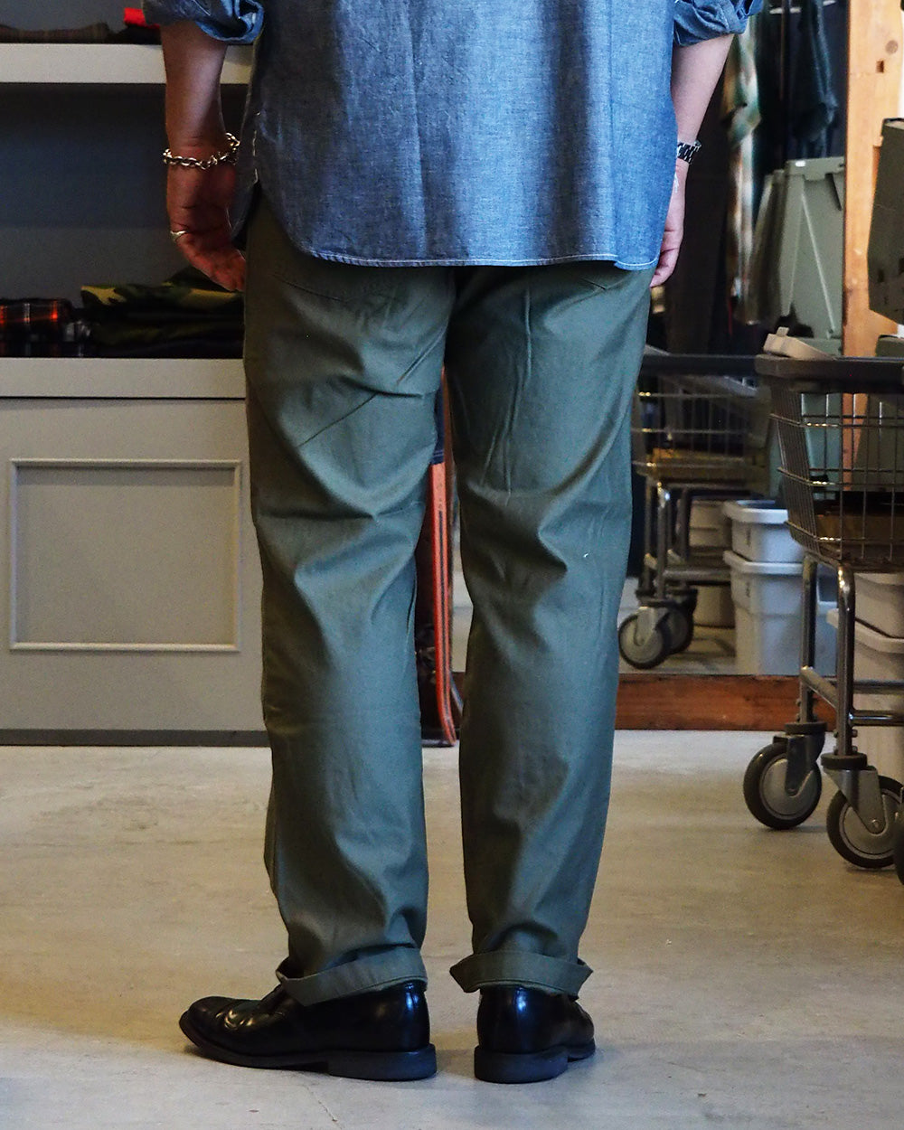 FOB factory エフオービーファクトリー F0431 BAKER PANTS Olive