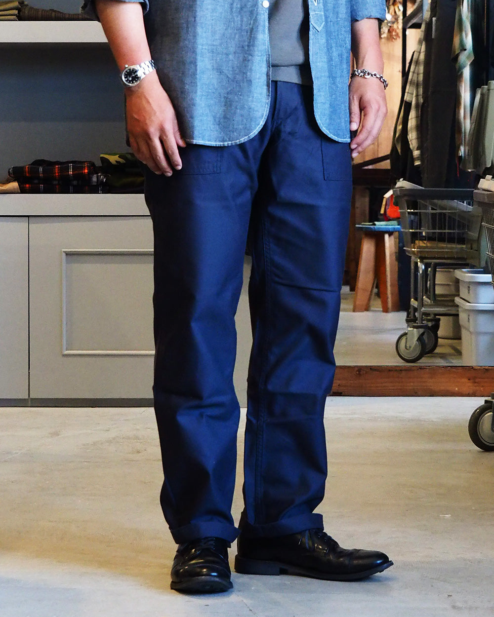FOB factory エフオービーファクトリー F0431 BAKER PANTS Navy