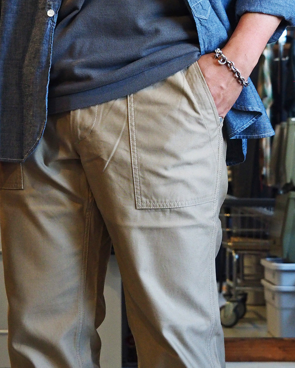 FOB factory エフオービーファクトリー F0431 BAKER PANTS Beige