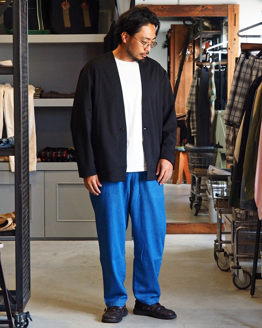 LAMOND ラモンド TWILL TWIST CARDIGAN JACKET Black