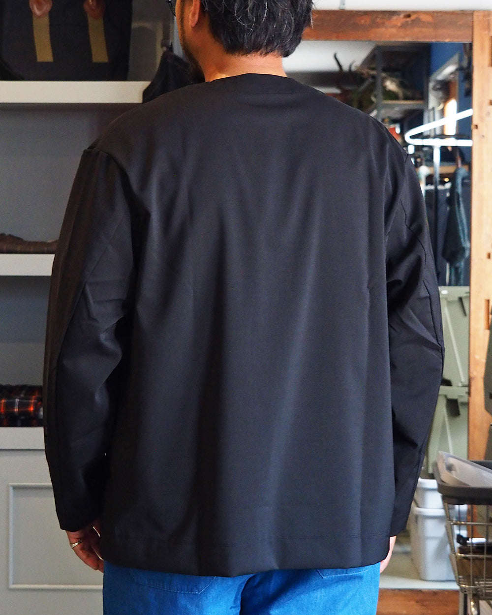 LAMOND ラモンド TWILL TWIST CARDIGAN JACKET Black