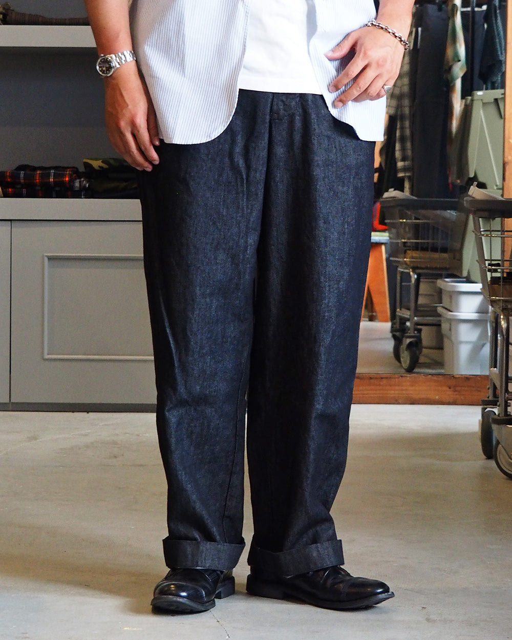 BRENA ブレナ COQ PANTS 10.5oz ORGANIC DENIM Black