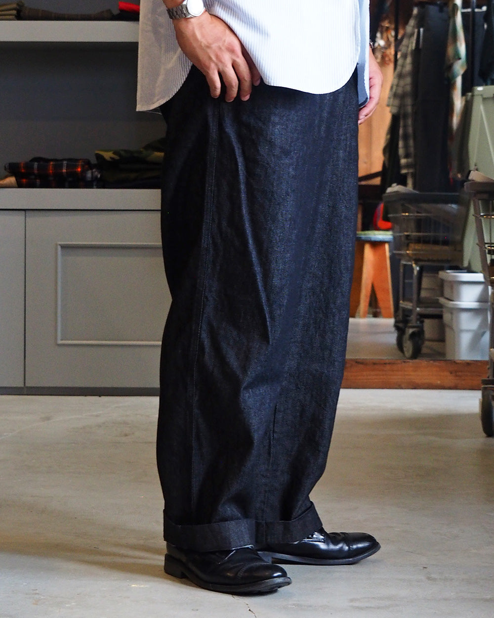 BRENA ブレナ COQ PANTS 10.5oz ORGANIC DENIM Black