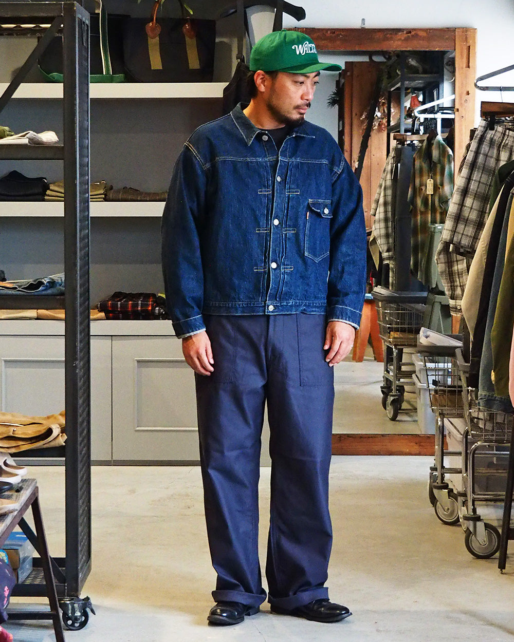 FOB factory エフオービーファクトリー F0540 BAKER PANTS TYPE2 Navy
