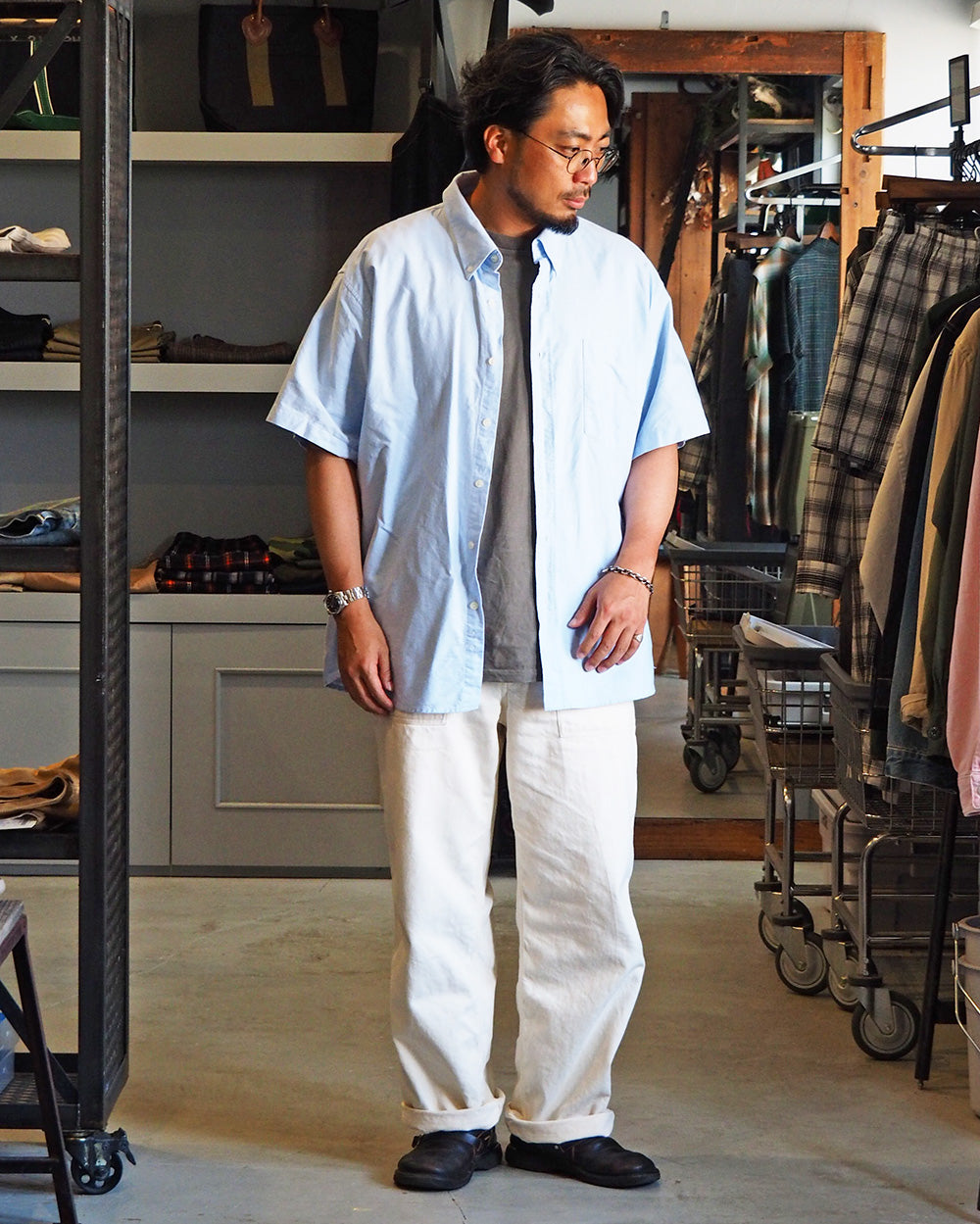 Dead Stock UK Utility Oxford BD Shirt Sax