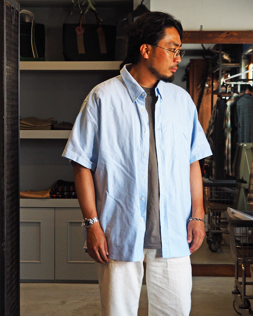 Dead Stock UK Utility Oxford BD Shirt Sax