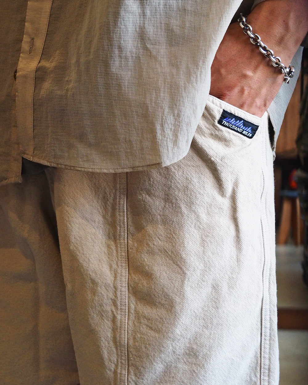 THOUSAND MILE サウザンドマイル All Cotton Summer Shorts Khaki