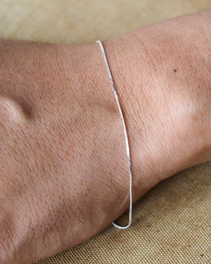 Vintage England Silver Jewelry Chain Bracelet 01