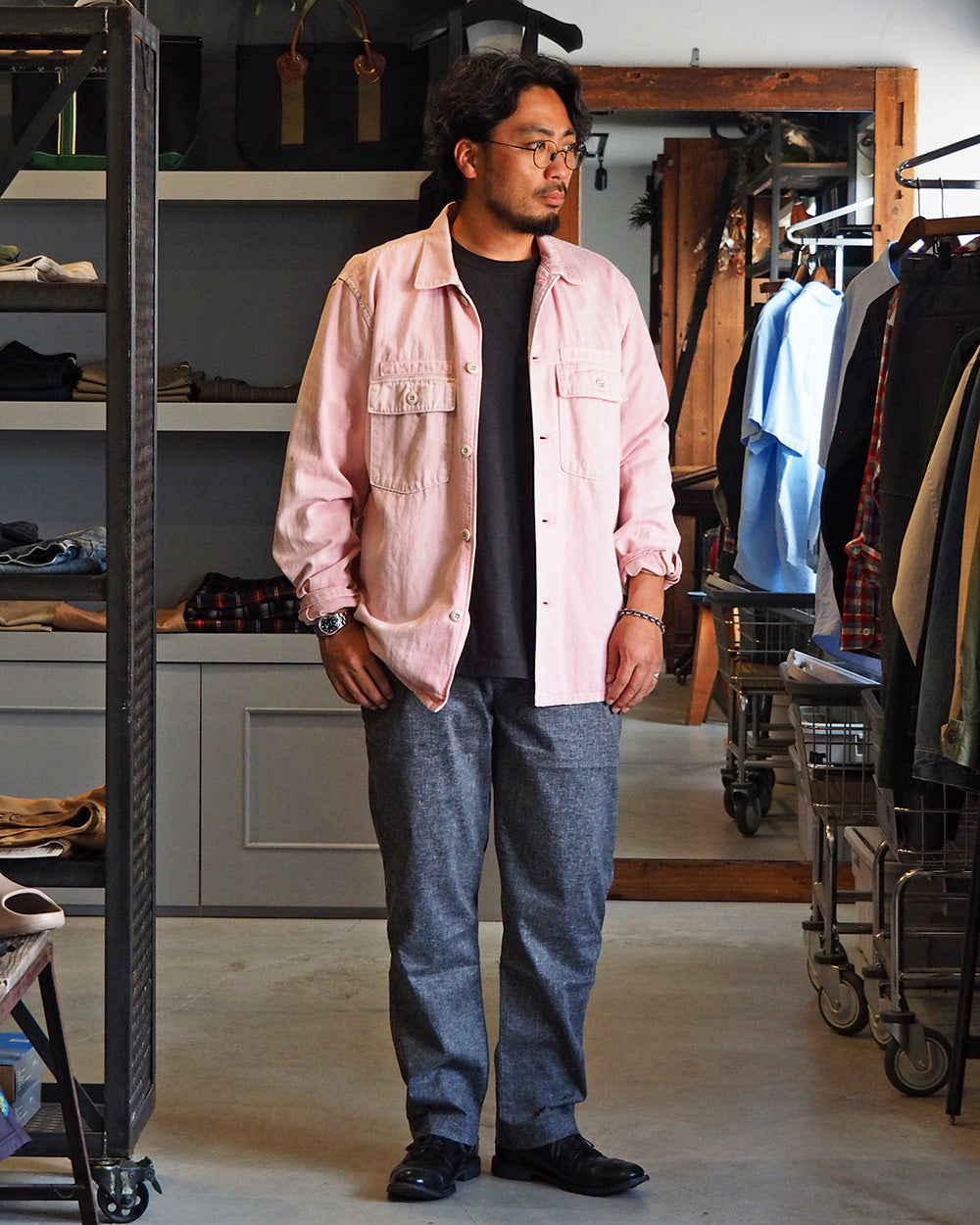 FOB factory エフオービーファクトリー F0488 easy pants Charcoal