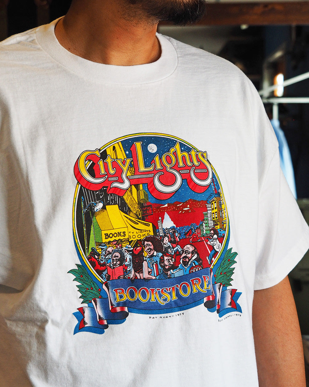 City Lights Bookstore PATRYAN 1975 Tee White