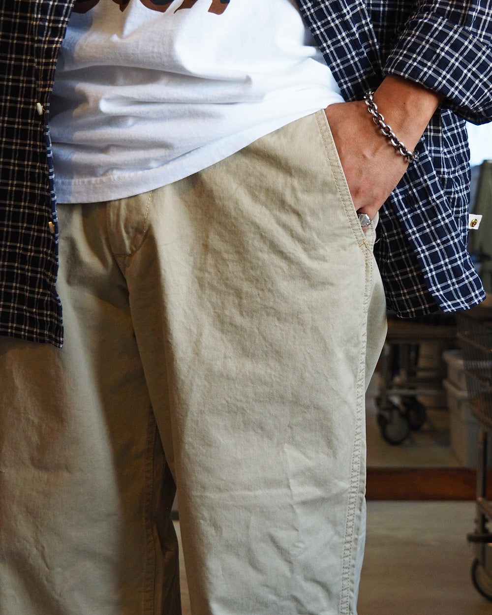 MASTER&amp;CO マスターアンドコー MC729 CHINO CUT OFF PANTS Beige