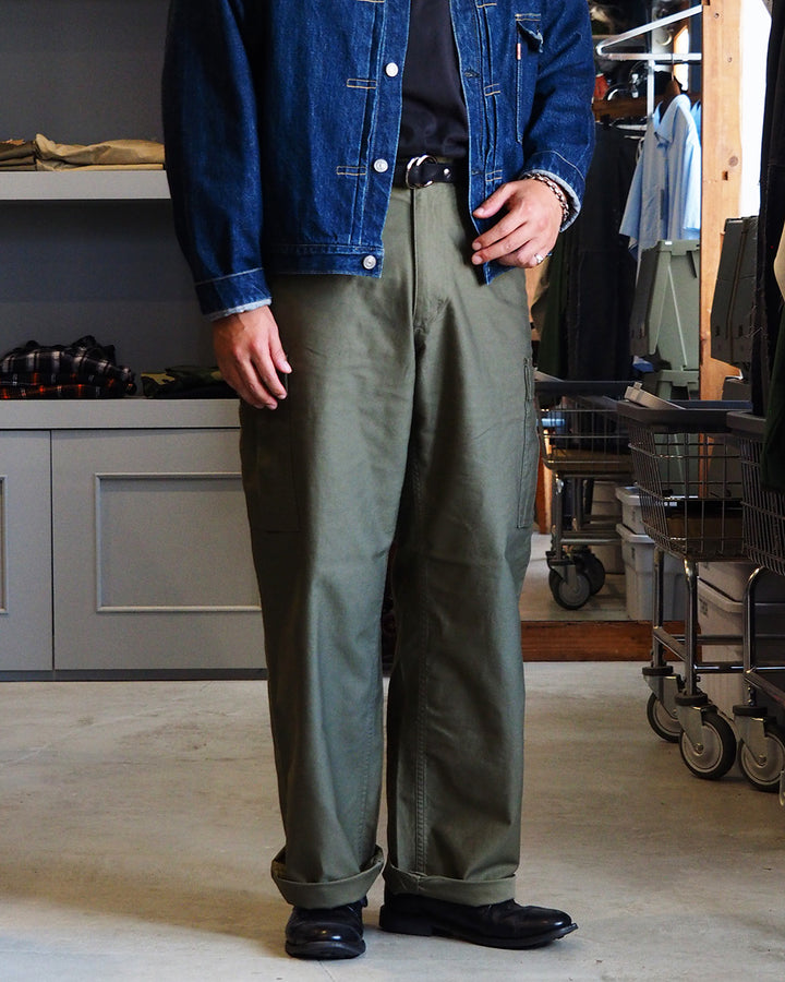 WORKERS ワーカーズ M-65 Trousers Mod, OD Reversed Sateen