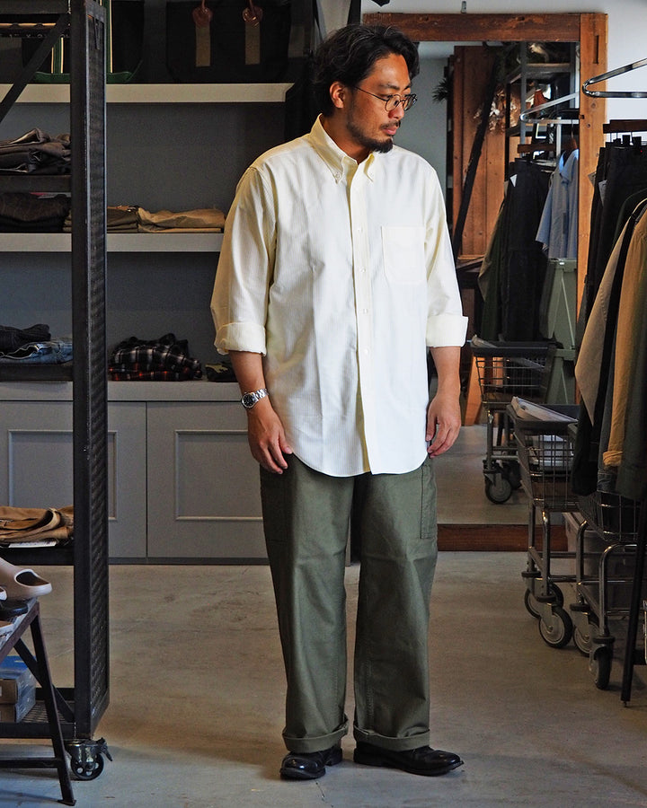 WORKERS ワーカーズ 7 Button BD, Stripe OX, Yellow