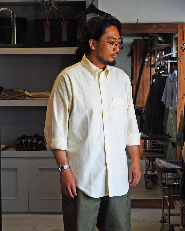 WORKERS ワーカーズ 7 Button BD, Stripe OX, Yellow