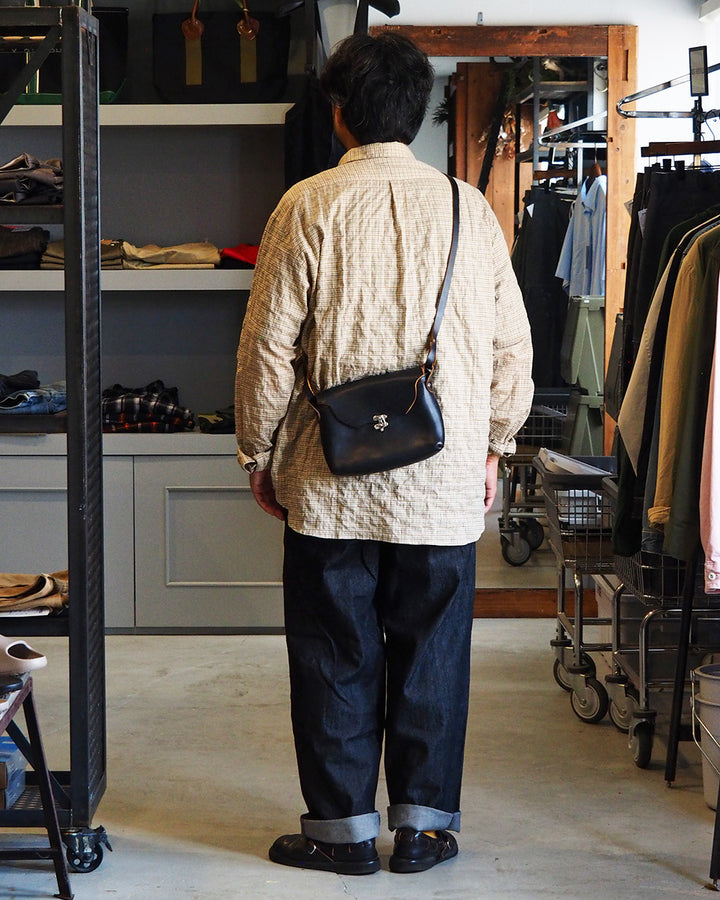 FERNAND LEATHER フェルナンドレザー Horizontal Latch Pouch Black