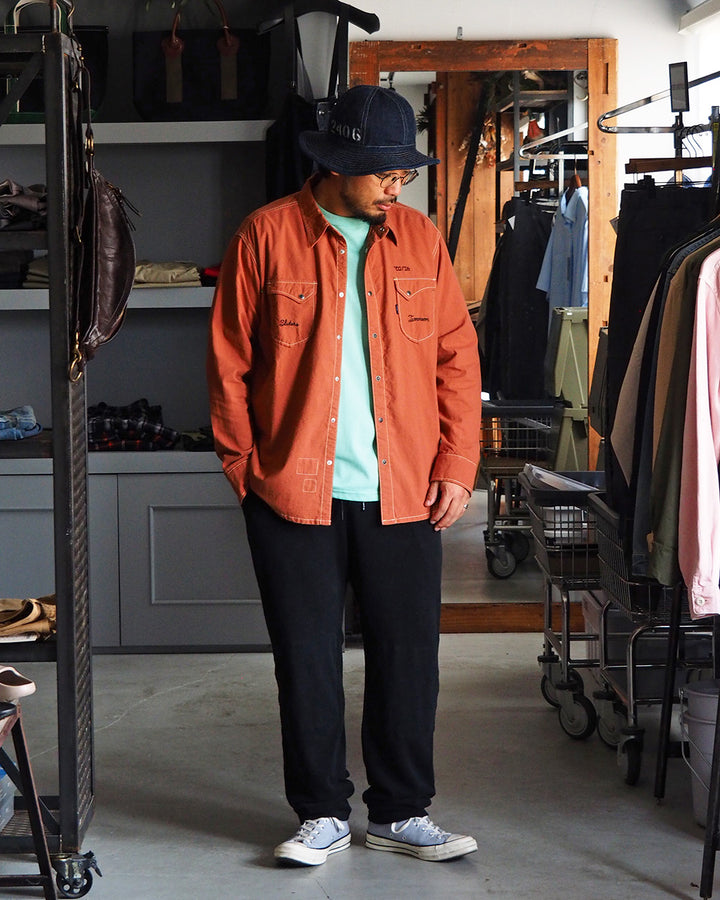 TURN ME ON ターンミーオン Embroidered Western shirt Brick