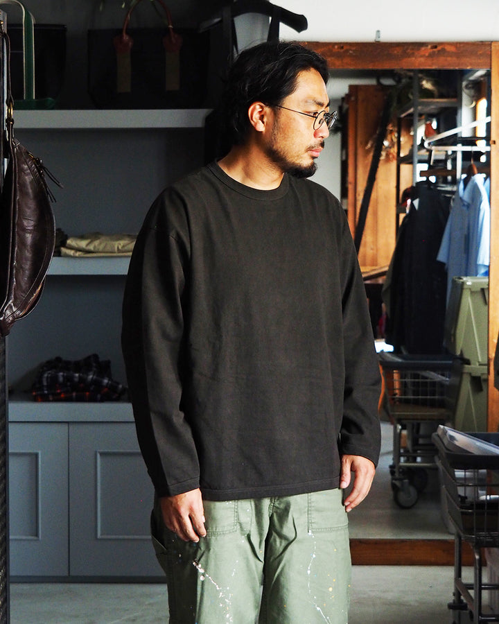 melple×Mr.OLDMAN メイプル The American Ringer Tee, Limited-edition pigment-dyed Black