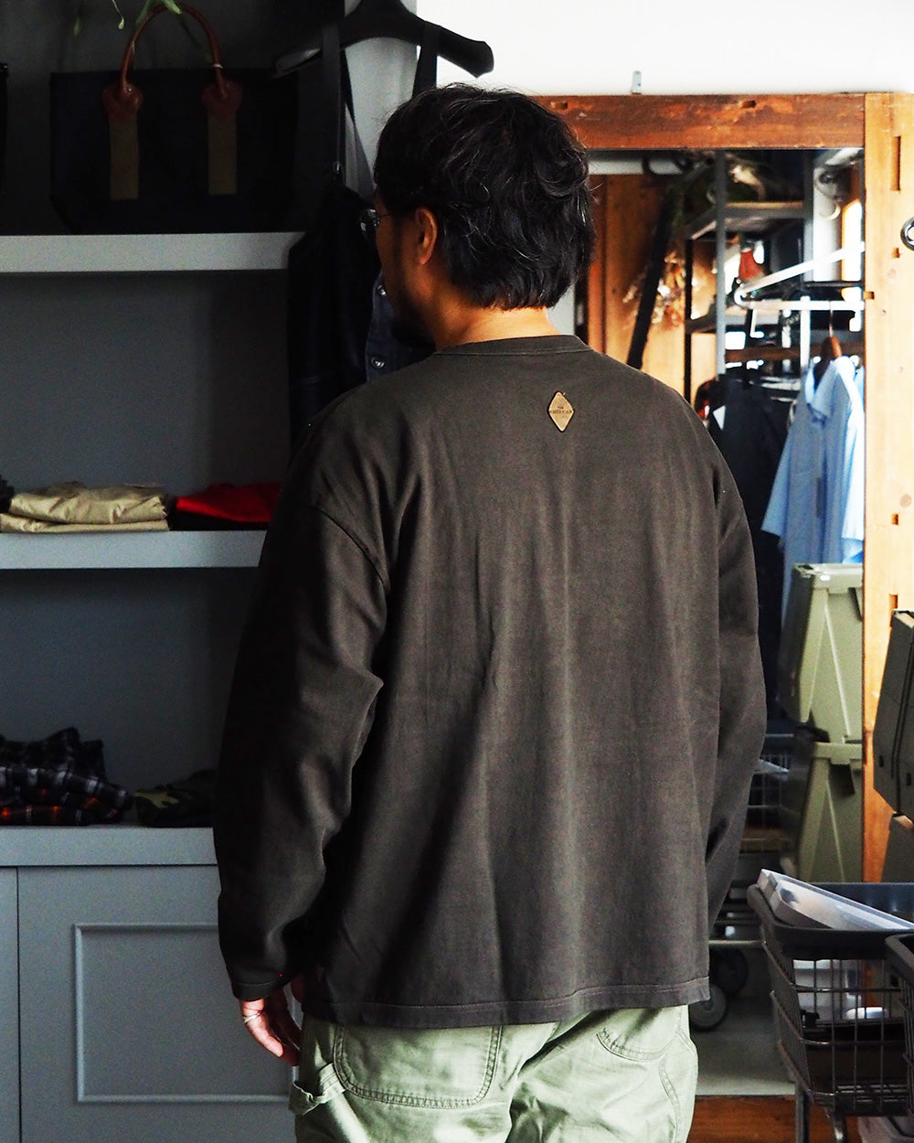 melple×Mr.OLDMAN メイプル The American Ringer Tee, Limited-edition pigment-dyed Black