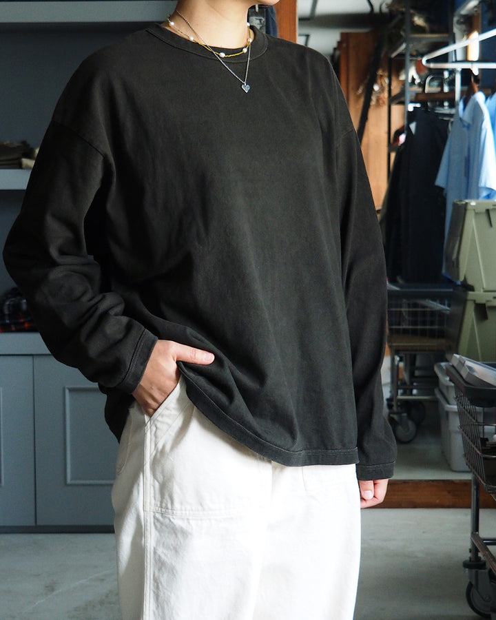 melple×Mr.OLDMAN メイプル The American Ringer Tee, Limited-edition pigment-dyed Black