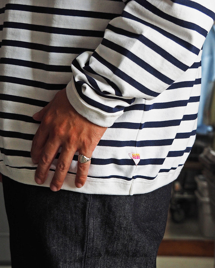 melple メイプル The American Ringer Tee, Wine×Natural Border