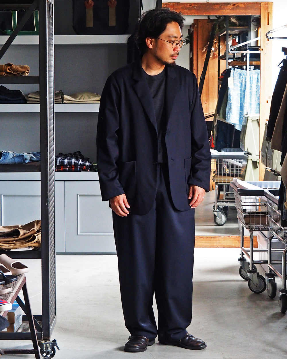 holk ホーク 035 wool l/s tee charcoal