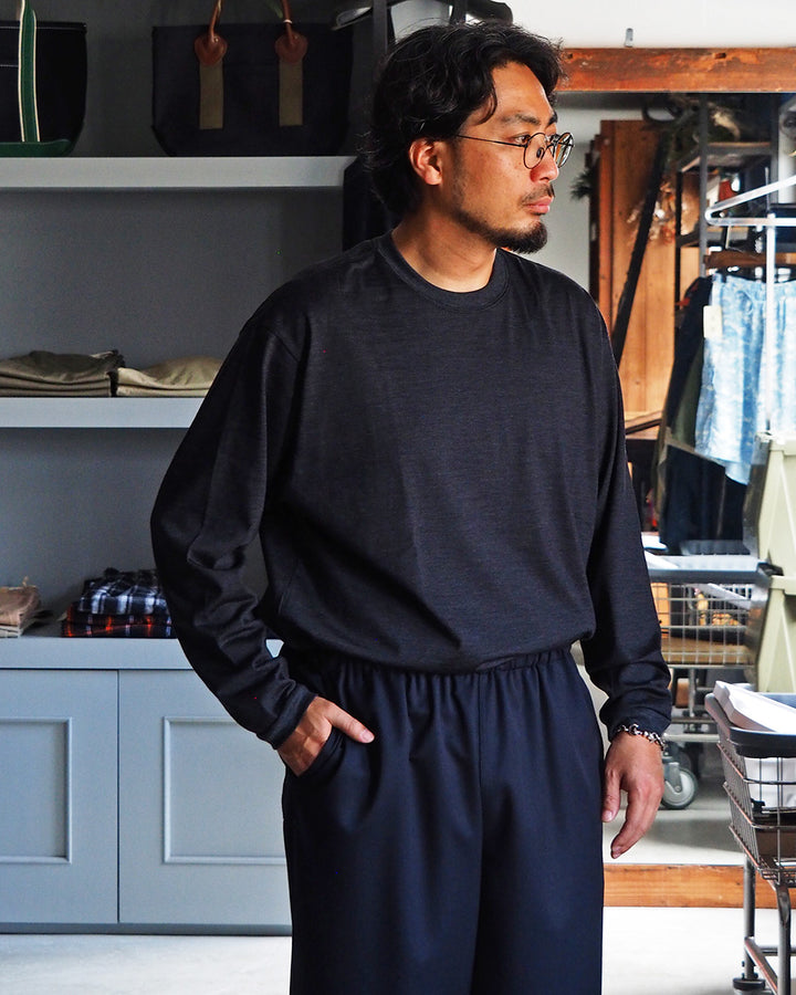 holk ホーク 035 wool l/s tee charcoal