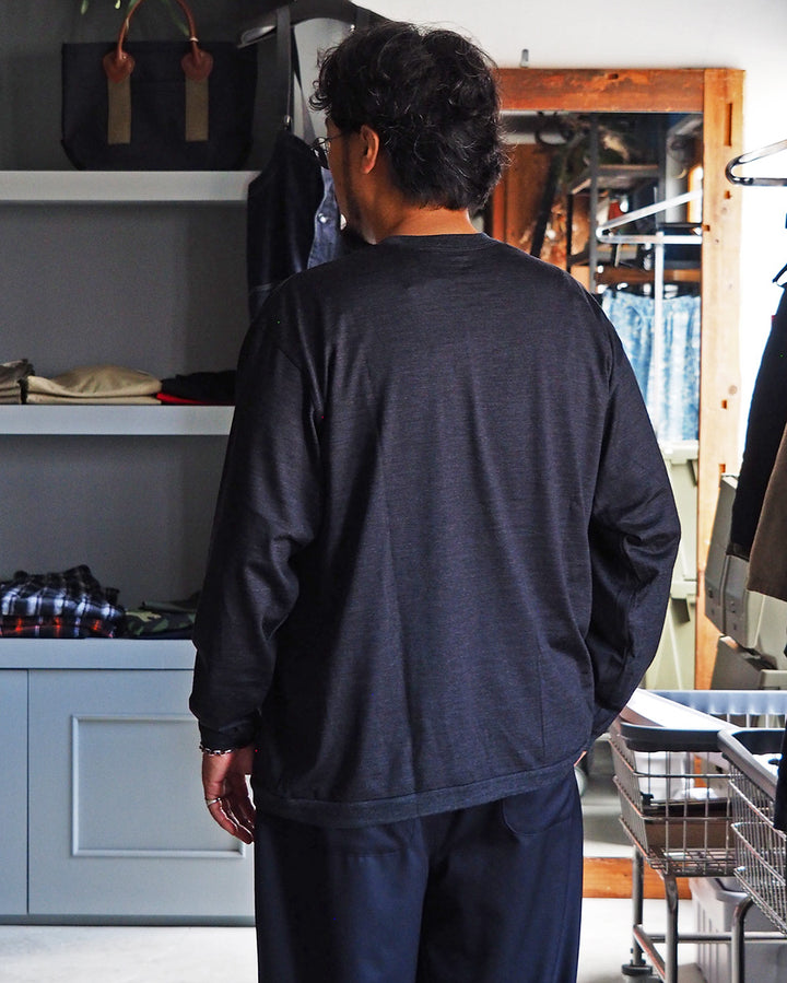 holk ホーク 035 wool l/s tee charcoal