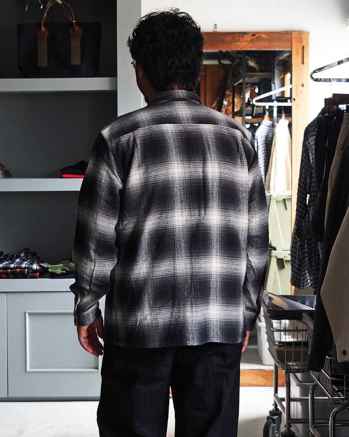 TOWN CRAFT タウンクラフト tc24f018 Flannel Check Loop Collar Shirt Off White