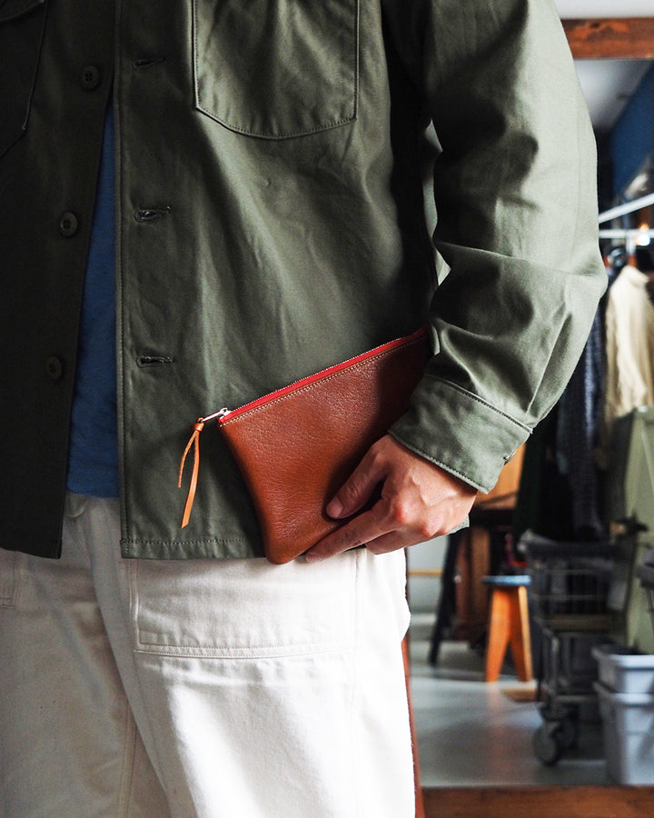 ITUAIS イトゥアイス DOESKIN LEATHER POUCH Brown