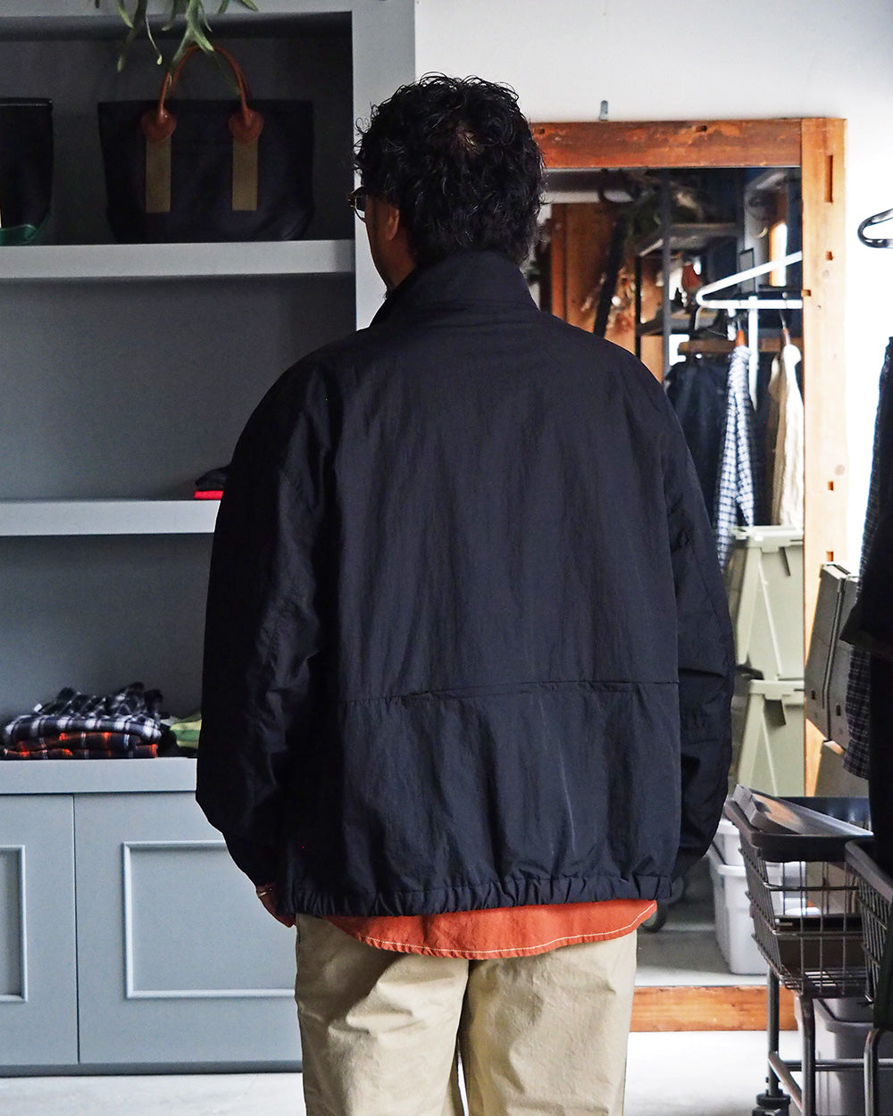 LAMOND ラモンド POCKETABLE NYLON BLOUSON Black