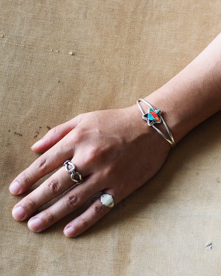 James Maygoats ジェームスメイゴート Navajo Mosaic Inlay Star Bangle B