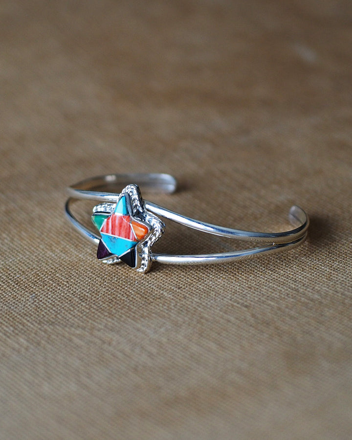 James Maygoats ジェームスメイゴート Navajo Mosaic Inlay Star Bangle B