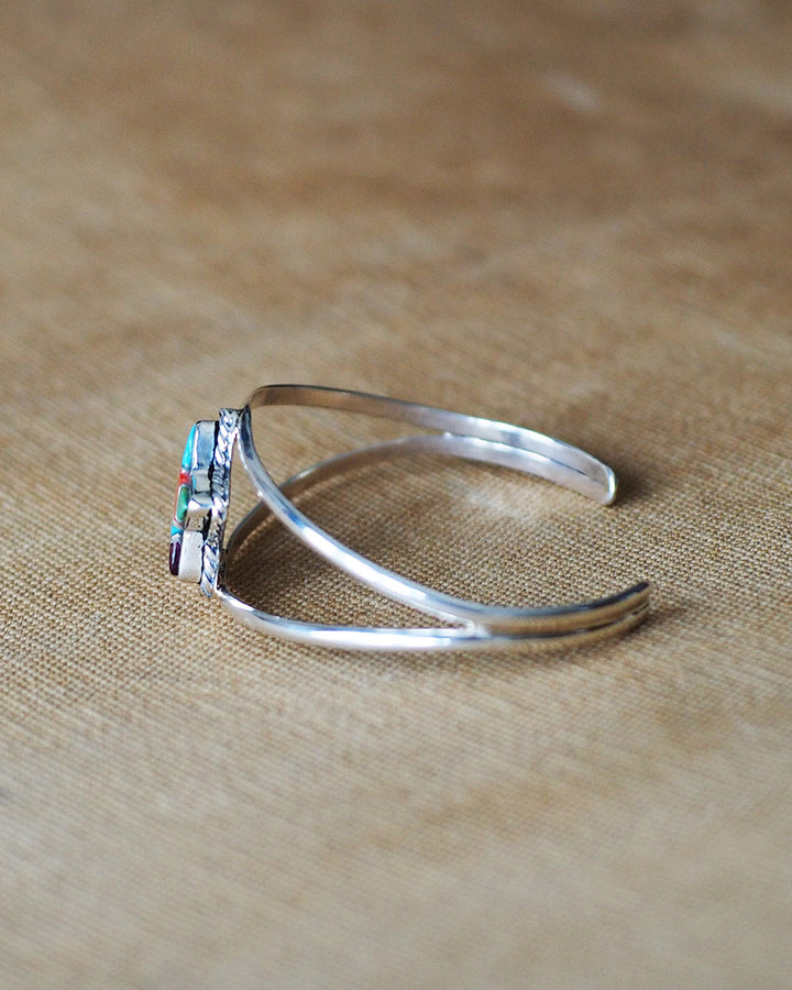 James Maygoats ジェームスメイゴート Navajo Mosaic Inlay Star Bangle A