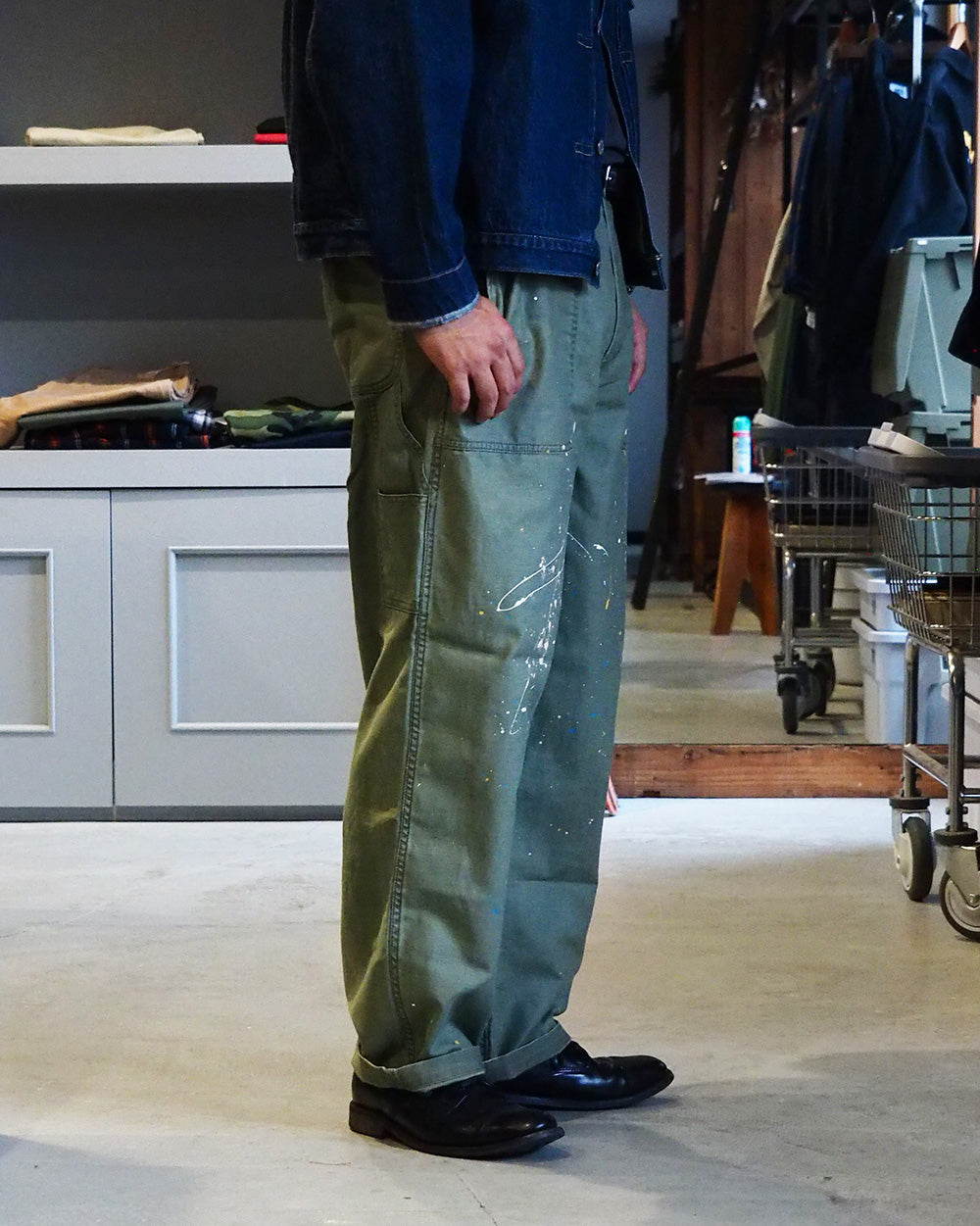melple メイプル Carpenter Pants（Painted）Olive