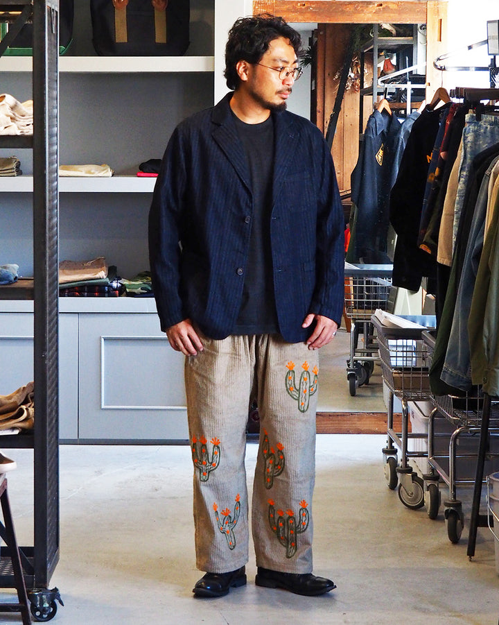 Mr.OLDMAN × JAWANDI ジャワンディ Cactus Embroidery Corduroy Santai Pants