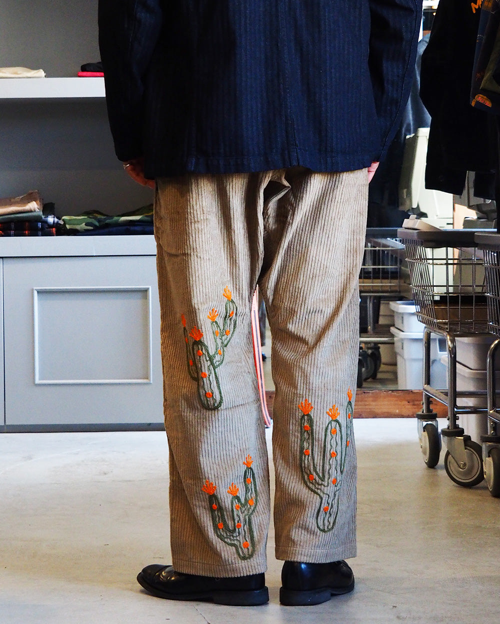 Mr.OLDMAN × JAWANDI ジャワンディ Cactus Embroidery Corduroy Santai Pants