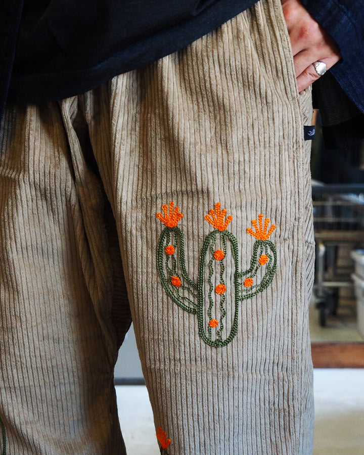 Mr.OLDMAN × JAWANDI ジャワンディ Cactus Embroidery Corduroy Santai Pants