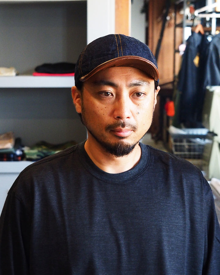 HIGHER ハイヤー HT25020C Denim × Leather Brim Cap