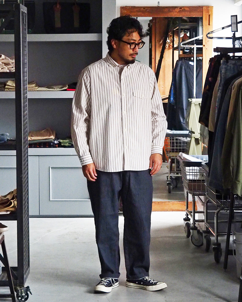 JAMES &amp; CO. STANDARD SHIRT Pujol Relax -Stripe- OFF