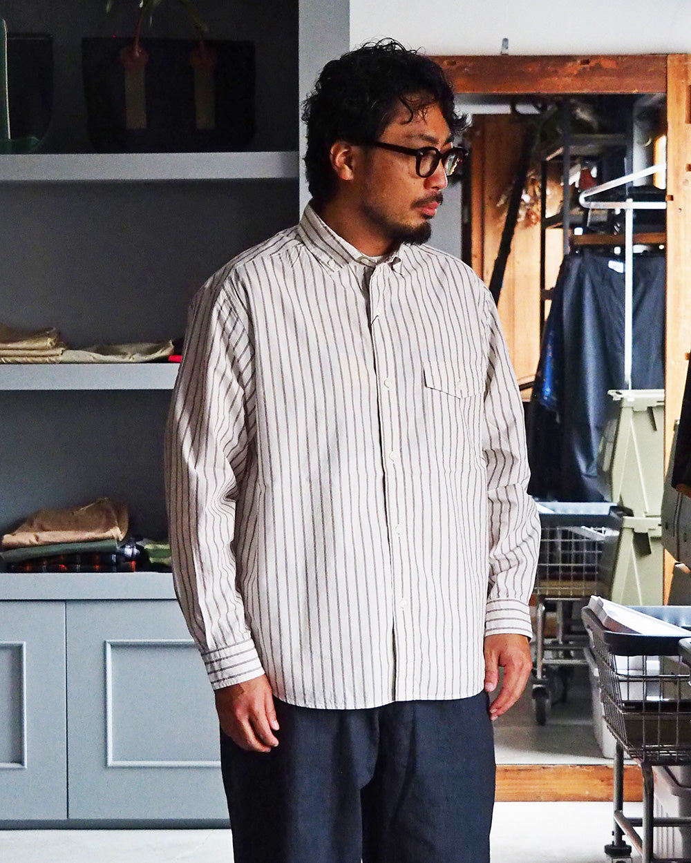 JAMES &amp; CO. STANDARD SHIRT Pujol Relax -Stripe- OFF