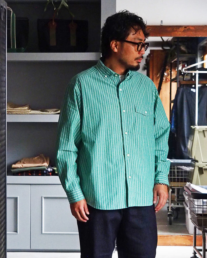 JAMES &amp; CO. STANDARD SHIRT Pujol Relax -Stripe- GRN