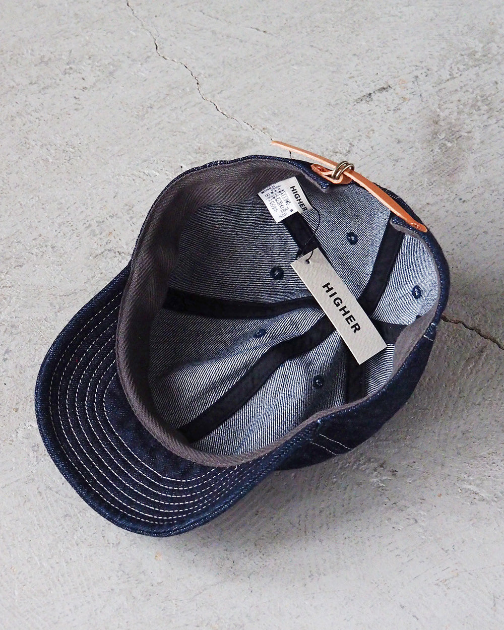 HIGHER ハイヤー HT18006 SELVEDGE DENIM CAP One Wash