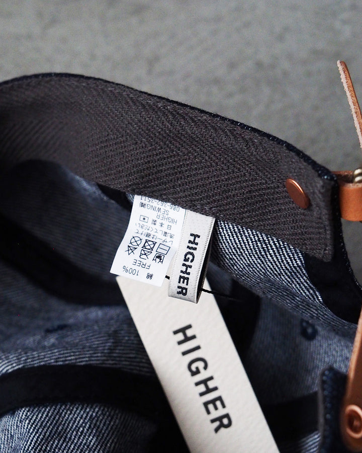 HIGHER ハイヤー HT18006 SELVEDGE DENIM CAP One Wash