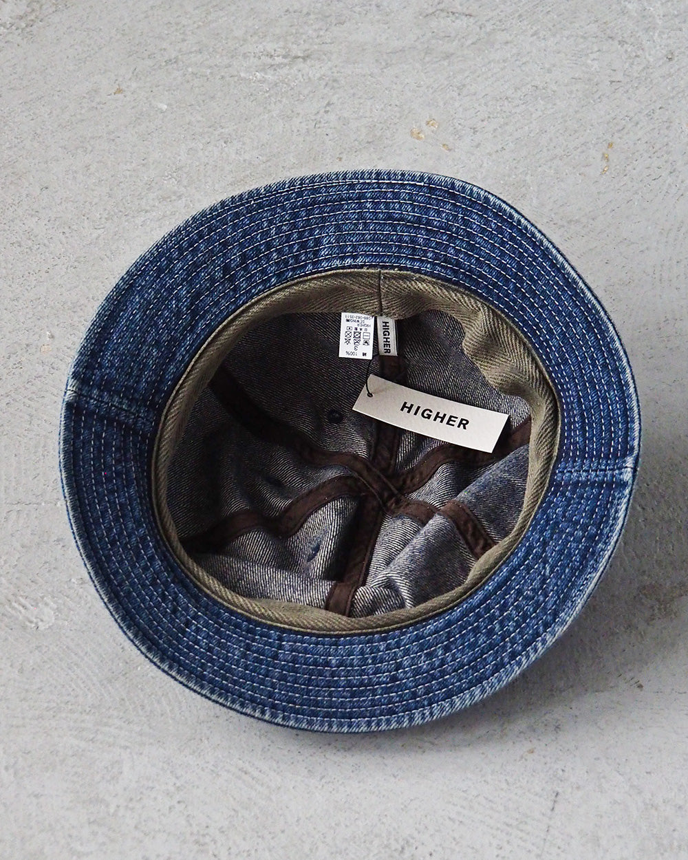 HIGHER ハイヤー HT19005 SELVEDGE DENIM HAT Used Wash