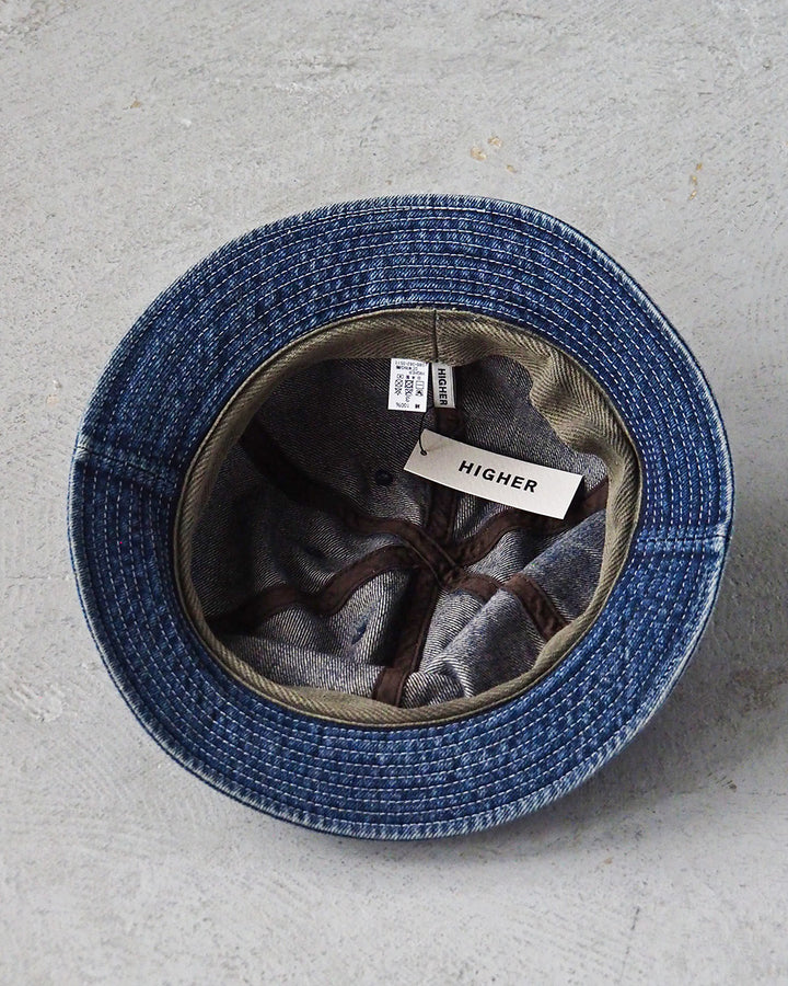 HIGHER ハイヤー HT19005 SELVEDGE DENIM HAT Used Wash