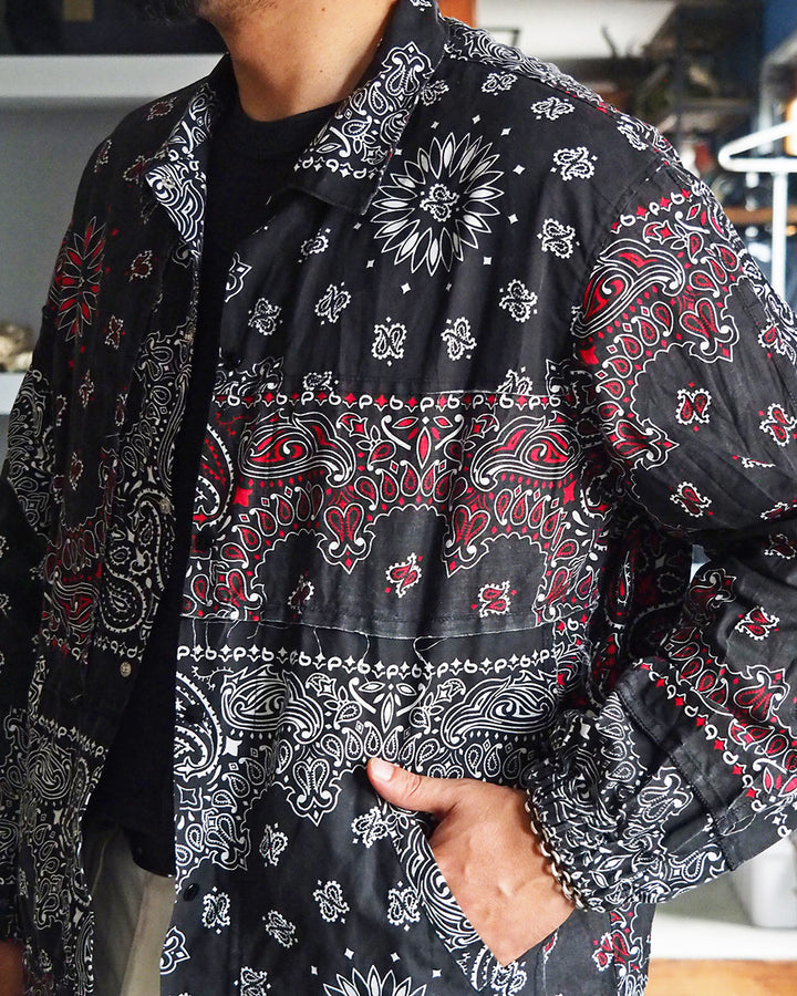 redad レダッド made in USA Bandana Remake Coach Jacket Black A