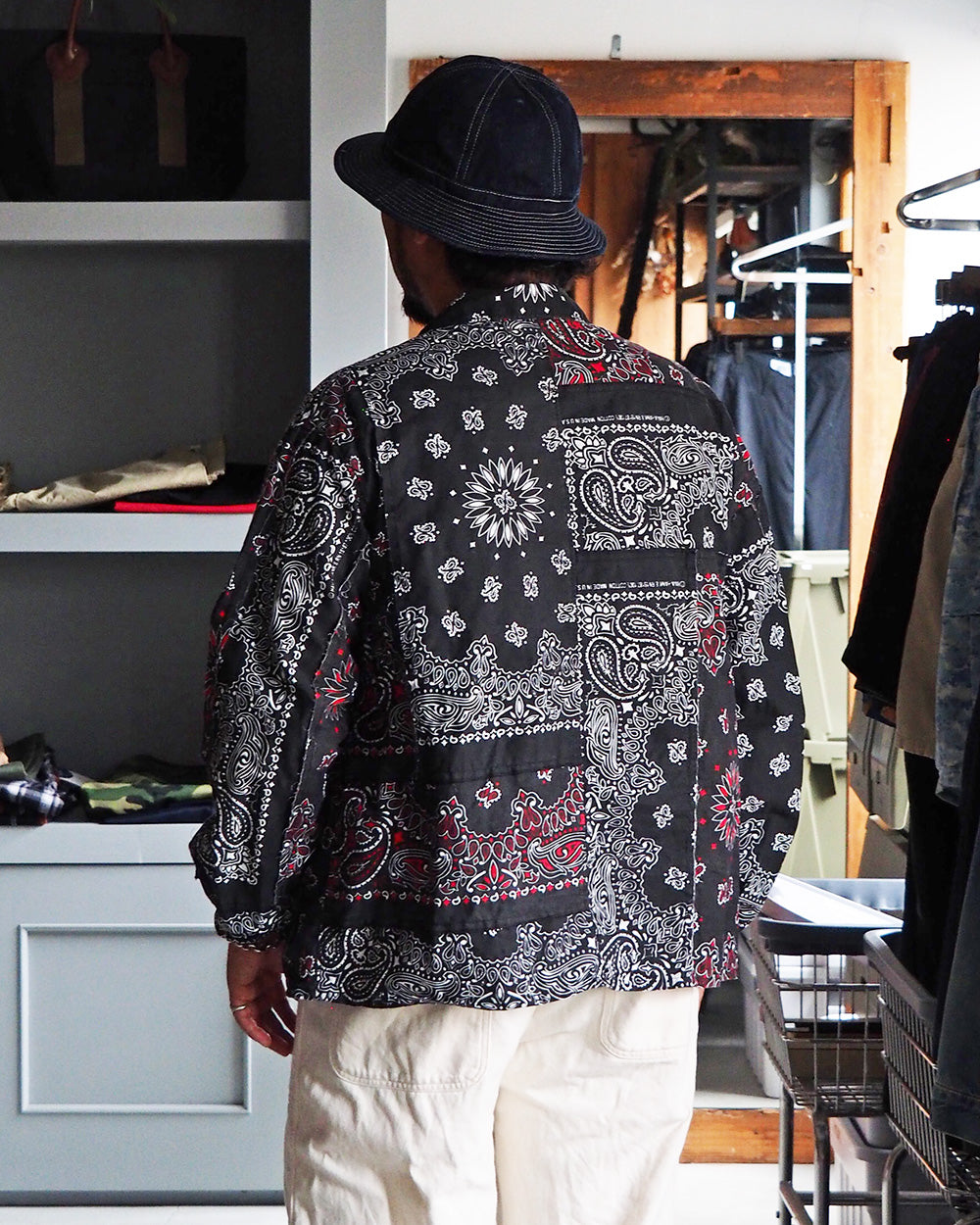 redad レダッド made in USA Bandana Remake Coach Jacket Black B